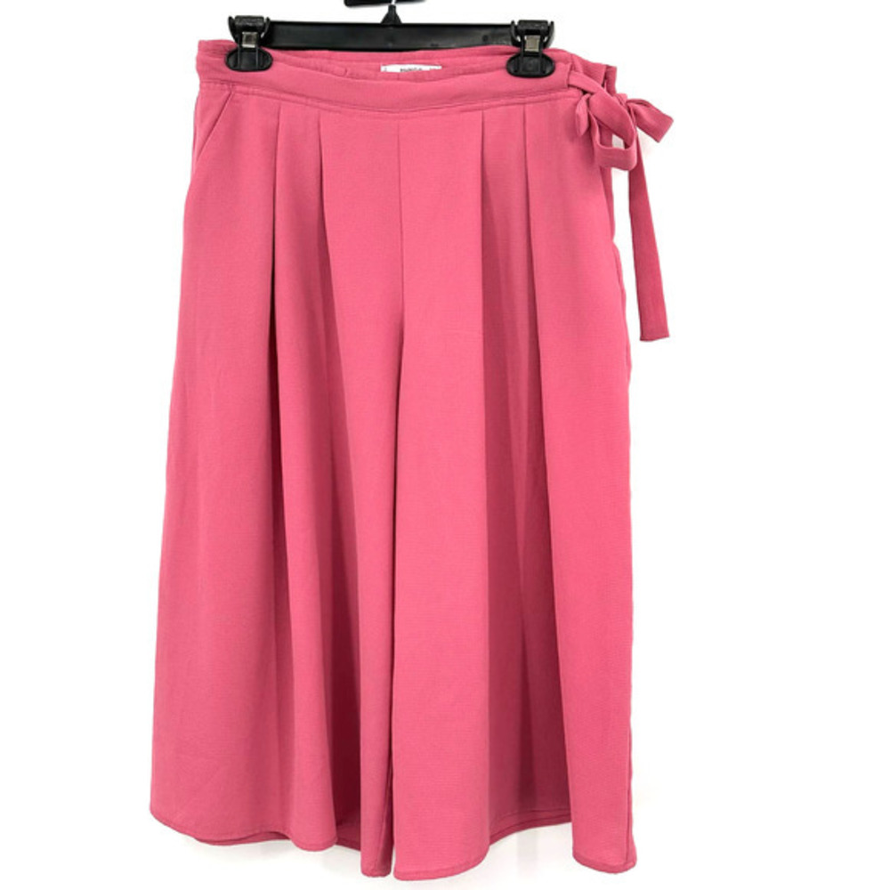 Mango Suit size 6 pink dress pants side zipper with tie has pockets